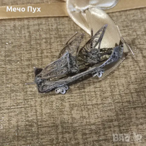 Сребърна миниатюра на стара римска галера - филигран, снимка 11 - Антикварни и старинни предмети - 49786236