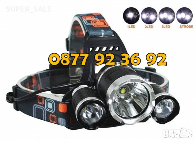 ТРОЕН LED челник, фенер за глава, прожектор, модел: BL-3000 , снимка 4 - Къмпинг осветление - 30151995