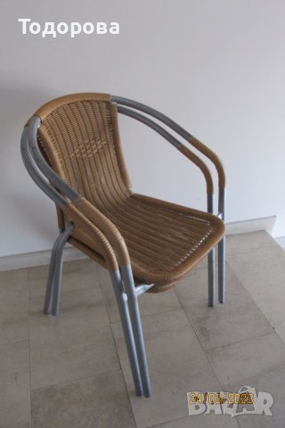 Плетен ратанов стол, снимка 1 - Столове - 40118378
