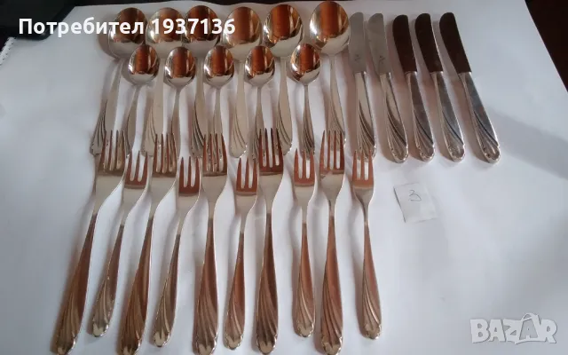 Комплект по 6 от лъжици вилици лъжици  и ножове на реномирани марка WMF дълбоко посребрени .