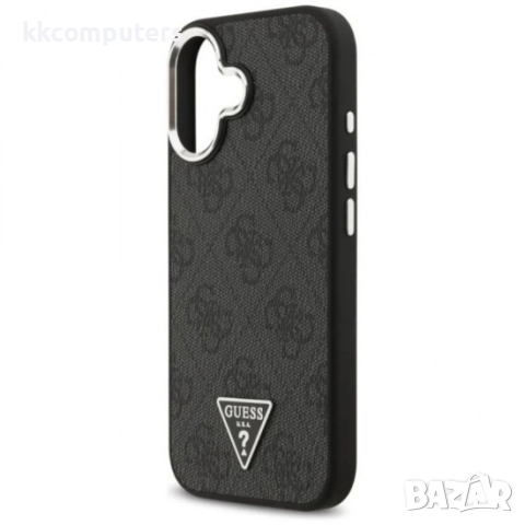 Оригинален кейс Guess 4G Triangle Metal Logo MagSafe, За iPhone 17 (6.3), Черен и Протектор, снимка 4 - Калъфи, кейсове - 51795187