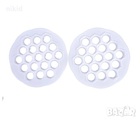 пластмасов Уред форма за правене на равиоли пелмени паста с плънка пластмасов резец 19 дупки , снимка 2 - Форми - 19715349