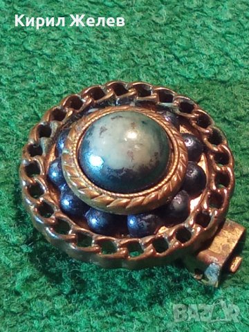 СТАРА РЕТРО АРТ ДЕКО СКЪПОЦЕННА БРОШКА НАКИТ БИЖУ ОБЕЦА КЛИПС БРОНЗ 23775, снимка 4 - Антикварни и старинни предмети - 35997670