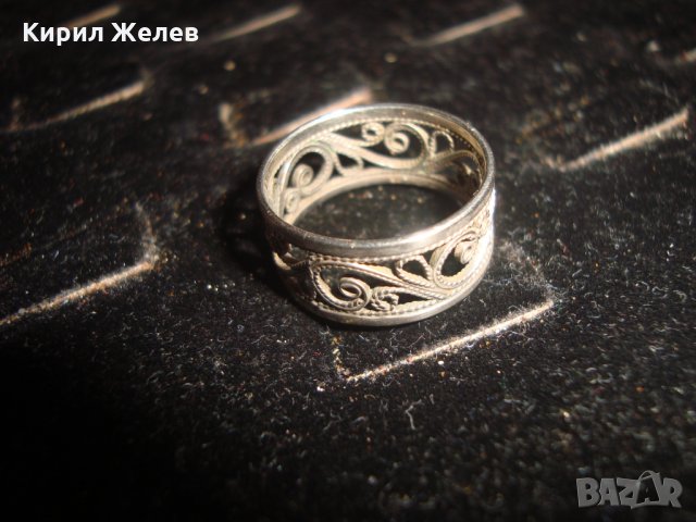 АРТ ДЕКО СРЕБЪРЕН ФИЛИГРАНЕН МАЙСТОРСКА АЖУРНА ЮВЕЛИРНА ИЗРАБОТКА НЕЖЕН ПРЪСТЕН СРЕБРО 17073, снимка 11 - Антикварни и старинни предмети - 31196134