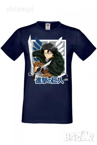Мъжка тениска Attack on Titan Levi Ackerman, Анимация,игра,Празник,Повод,, снимка 6 - Тениски - 38075147