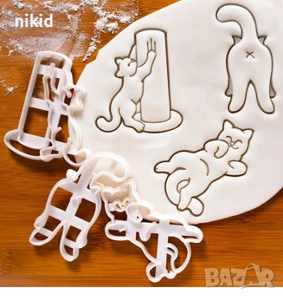 3 бр котки котка коте пластмасови форми резци форма резец с детайли за сладки бисквитки тесто форма
