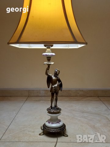 италианска ретро бронзова настолна лампа , снимка 17 - Настолни лампи - 44327235