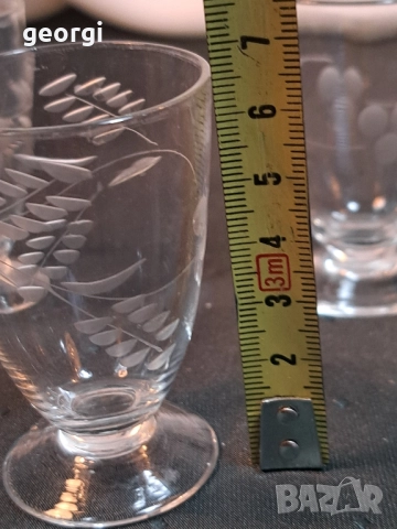 три гравирани чаши за ракия 29/6, снимка 6 - Чаши - 52832822
