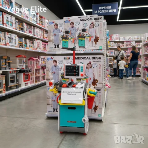 Детска лекарска количка с интерактивен EKG/RTG монитор, светлини, звуци и медицински аксесоари – 3+ 
