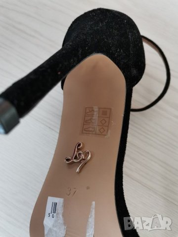 Черни сандали на висок ток с перли Lipsy london, снимка 5 - Дамски елегантни обувки - 31352408