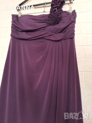 ДЪЛГА ЕЛЕГАНТНА РОКЛЯ В ЛИЛАВО L-XL, снимка 4 - Рокли - 51637187