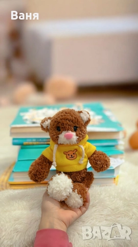 Ръчно плетено мече, снимка 5 - Плюшени играчки - 52260197