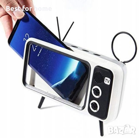 Атрактивна тонколона- поставка за телефон във формата на ретро телевизор.