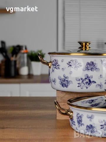 Комплект тенджери и тиган Bonera Academia Liliuyum Belly 7 части, снимка 3 - Съдове за готвене - 51125278