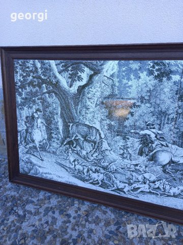 Голямо порцеланово пано на ловна тематика Mosa Holland антика уникат , снимка 6 - Декорация за дома - 38426027