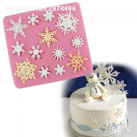 3807 Силиконов молд на снежинки, снимка 9 - Форми - 38997883