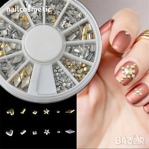 Капси златисти и сребристи за маникюр, снимка 2 - Продукти за маникюр - 17535849