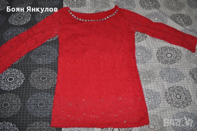 Дантелена блуза, снимка 2 - Блузи с дълъг ръкав и пуловери - 31894266