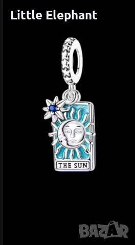 Pre order Сребърен Чарм Pandora "Таро Слънце" - Тюркоазен Емайл/нов