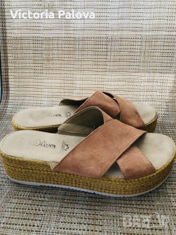 S.OLIVER Германия.чехли естествена кожа, снимка 2 - Чехли - 29535864