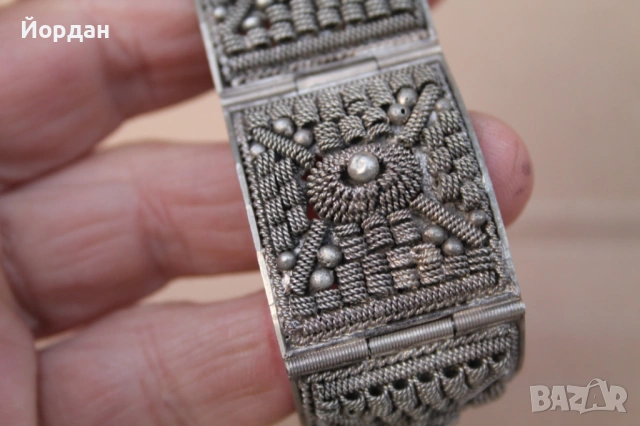 Дамска сребърна гривна , снимка 3 - Гривни - 53877636