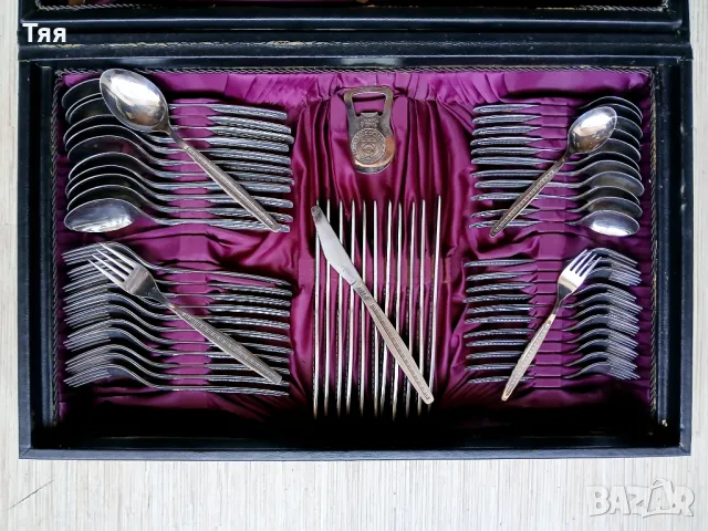 Голям комплект прибори за хранене Трапезица в куфар , снимка 2 - Прибори за хранене, готвене и сервиране - 48739196