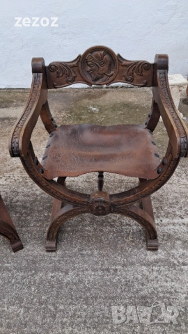 Антикварни кресла масив и кожа, снимка 3 - Дивани и мека мебел - 53354240