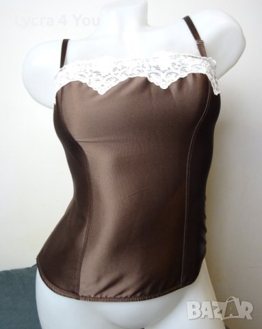 75В лъскав кафяв сатенен корсет , снимка 6 - Корсети, бюстиета, топове - 42488683