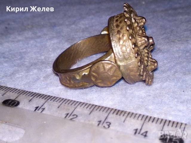 17-18 Век ВЪЗРОЖДЕНСКИ БОЛЯРСКИ АВТЕНТИЧЕН ЕТНОГРАФСКИ РЯДЪК ПРЪСТЕН БРОНЗ / САЧАН МАЙСТОРСКИ 30737, снимка 14 - Антикварни и старинни предмети - 40552655