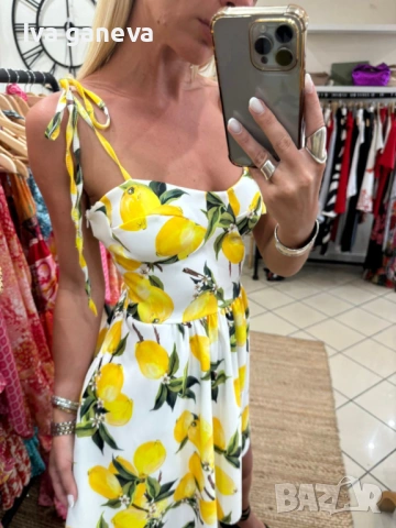 Рокля с лимони , снимка 2 - Рокли - 54053759