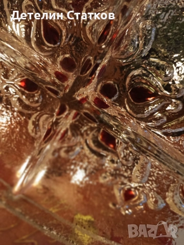 Винтидж стъклено плато, снимка 2 - Чинии - 53048207