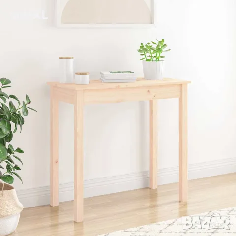 vidaXL Конзолна маса 80x40x75 см борово дърво масив, снимка 2 - Маси - 56147939