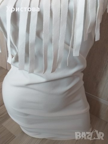 Елегантна бяла рокля с ресни - 25,00лв., снимка 11 - Рокли - 29313775