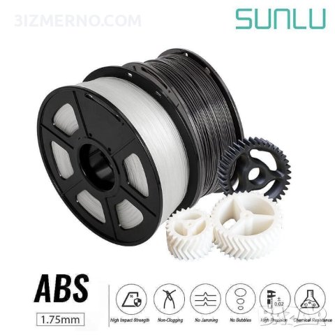ABS Filament SUNLU 1.75mm, 1kg, ROHS за FDM 3D Принтери, снимка 1 - Консумативи за принтери - 42792646