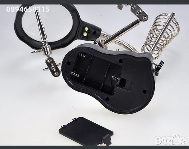 Лупа с щипки, стойка за поялник и LED осветление, свободни ръце, снимка 7 - Поялници и запояване - 31539545