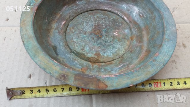 отличен кован възрожденски бакърен сахън, купа, паница , снимка 9 - Антикварни и старинни предмети - 42037595