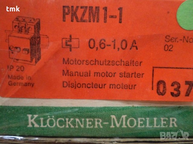 моторна защита Klockner-Moeller PKZM1, снимка 3 - Други машини и части - 5750370