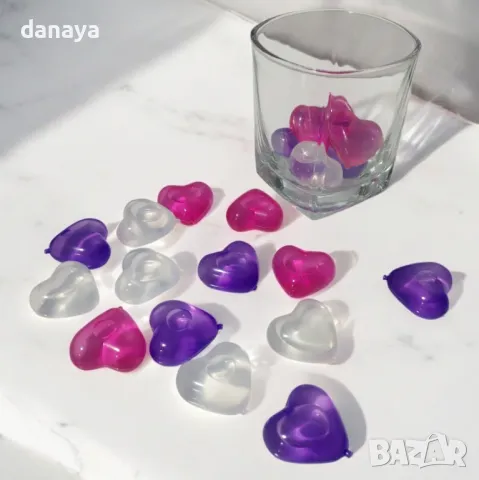 5671 Цветни кубчета за лед Сърца, 20 броя, снимка 3 - Форми - 49044633