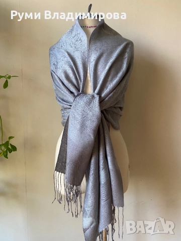 Сив шал/ различни видове, снимка 7 - Шалове - 42929818