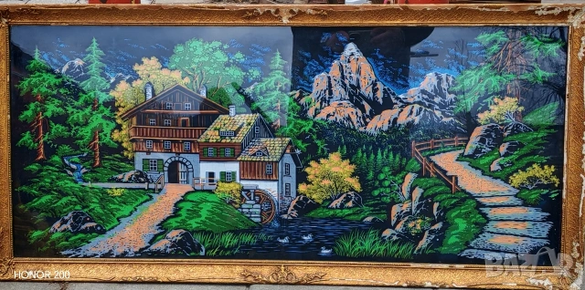 Картина, ръчно рисувана върху ситно черно кадифе. , снимка 4 - Декорация за дома - 53917455