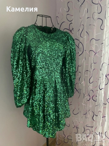 Официална рокля с балон ръкави