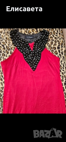 Червена официална дълга рокля в червен цвят 