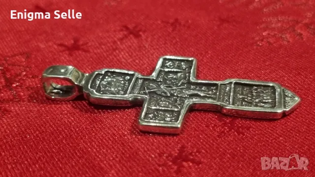 Голям православен сребърен кръст , снимка 3 - Колиета, медальони, синджири - 50306223