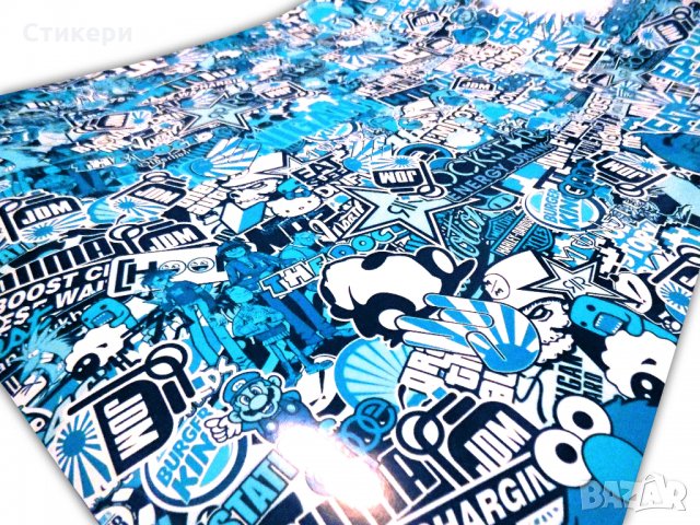 Стикер BOMB 150х50см JDM руло СВЕТЛОСИН, снимка 4 - Аксесоари и консумативи - 30335517