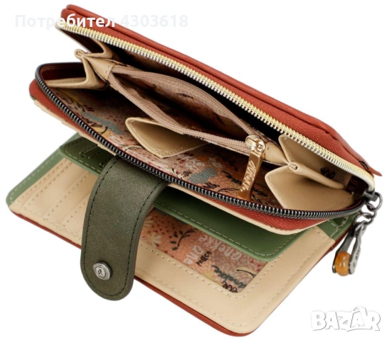 Дамски портфейл Anekke Peace & Love Camel, снимка 4 - Портфейли, портмонета - 53876031