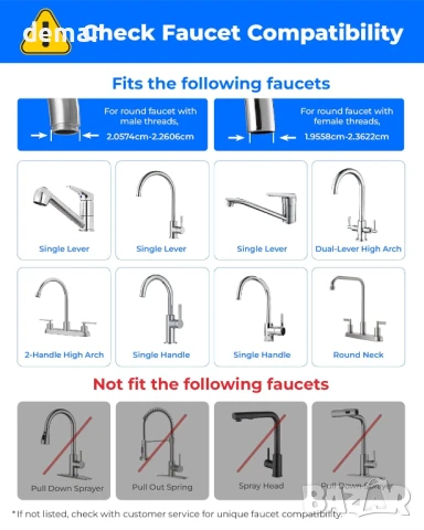 Филтър за вода Waterdrop, система за филтриране на вода за монтаж на кран, 1 филтър, снимка 2 - Други стоки за дома - 50791589