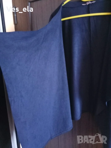 Тъмно синьо велурено отворено сако, снимка 3 - Сака - 53931398