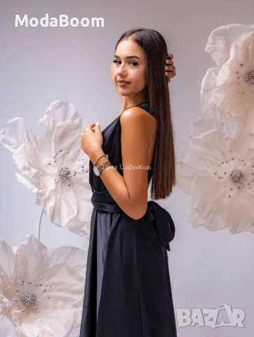 Черна дълга дамска луксозна рокля , снимка 2 - Рокли - 48067400