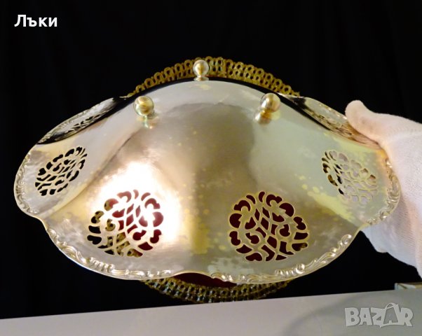 Красива бронзова фруктиера 24 см.,ажур,барок. , снимка 4 - Антикварни и старинни предмети - 37275101