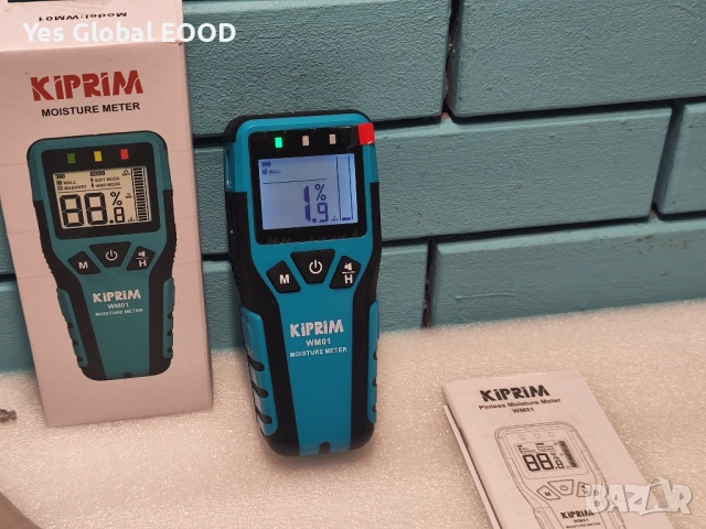 Kiprim WM01 влагомер за стени, дърво и зидария без игли, снимка 2 - Измервателни инструменти - 51669059